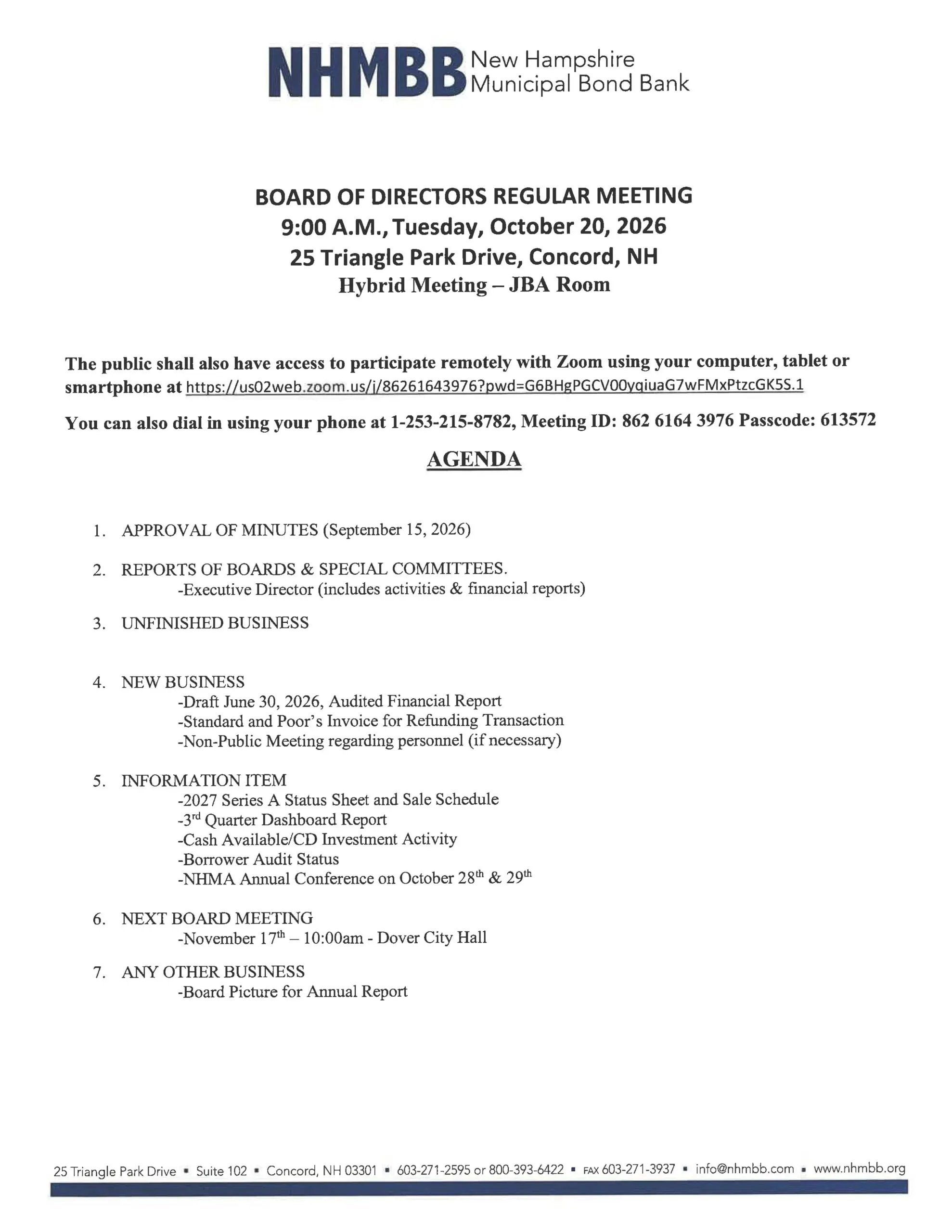 agenda1026 NHMBB Board Meeting Agenda PDF Preview